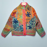 KANTHA JACKET - MULTI PINK/AQUA