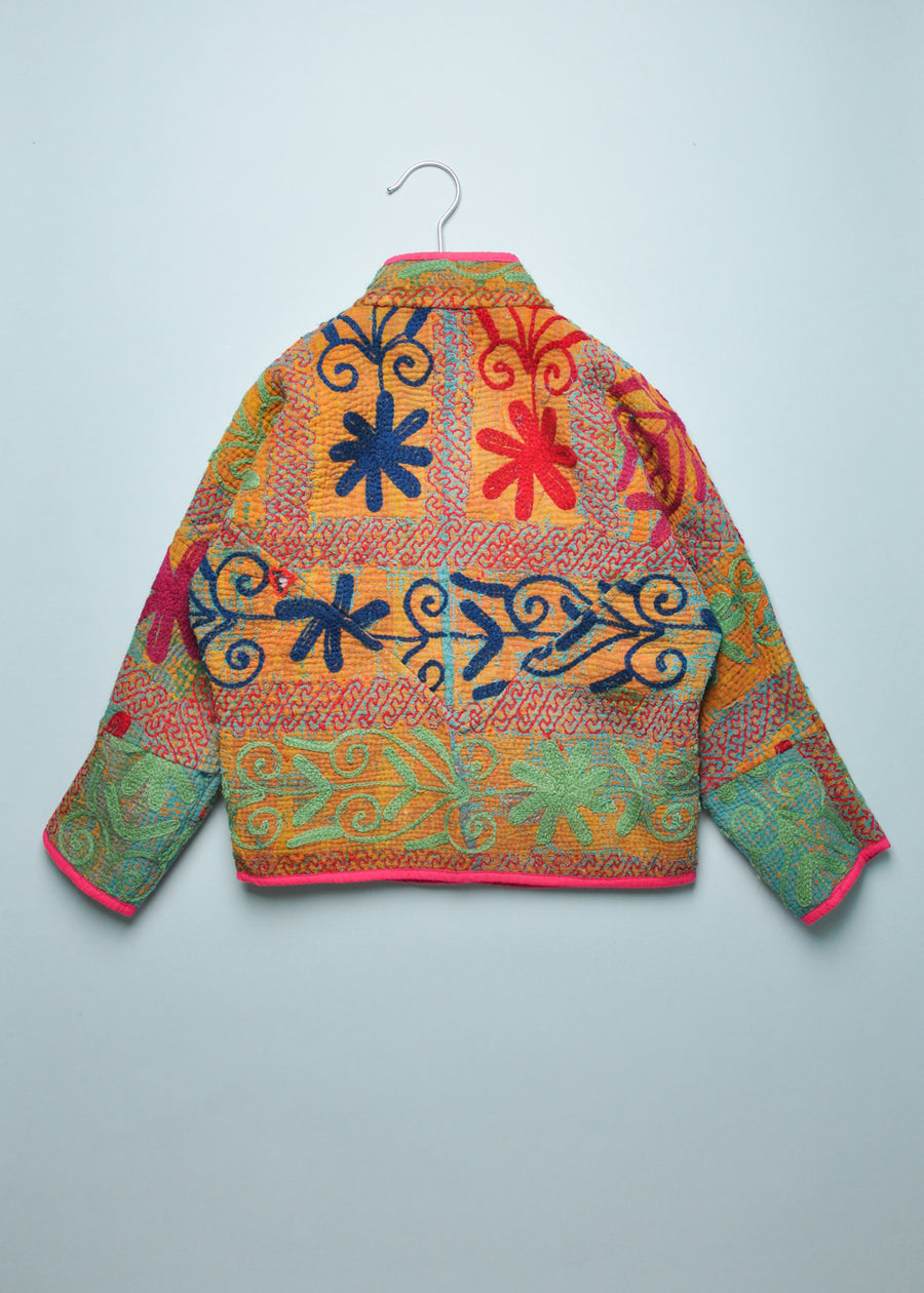 KANTHA JACKET - MULTI PINK/AQUA