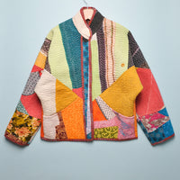 KANTHA JACKET - MULTI RED/BLUE