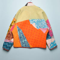 KANTHA JACKET - MULTI RED/BLUE