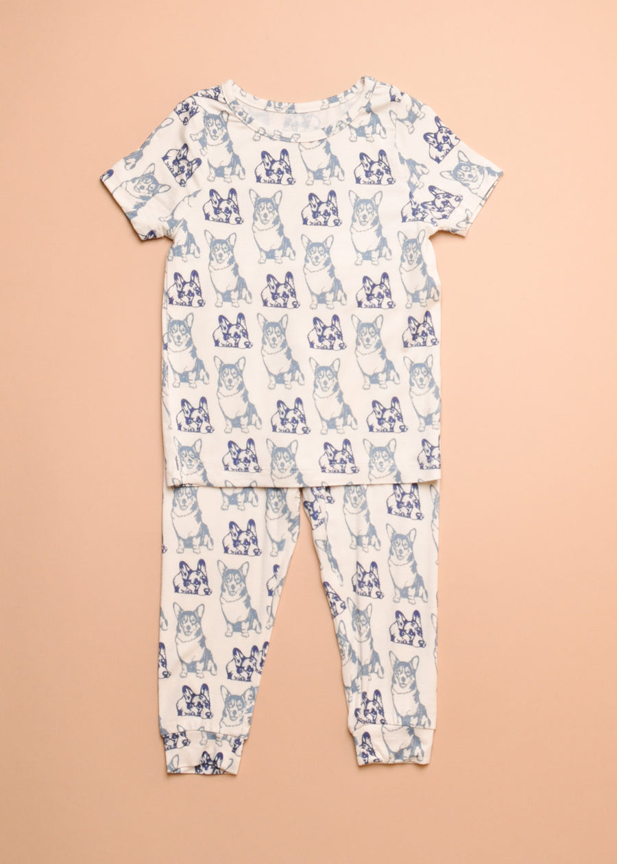 BLUE CORGIS BAMBOO PJ SET