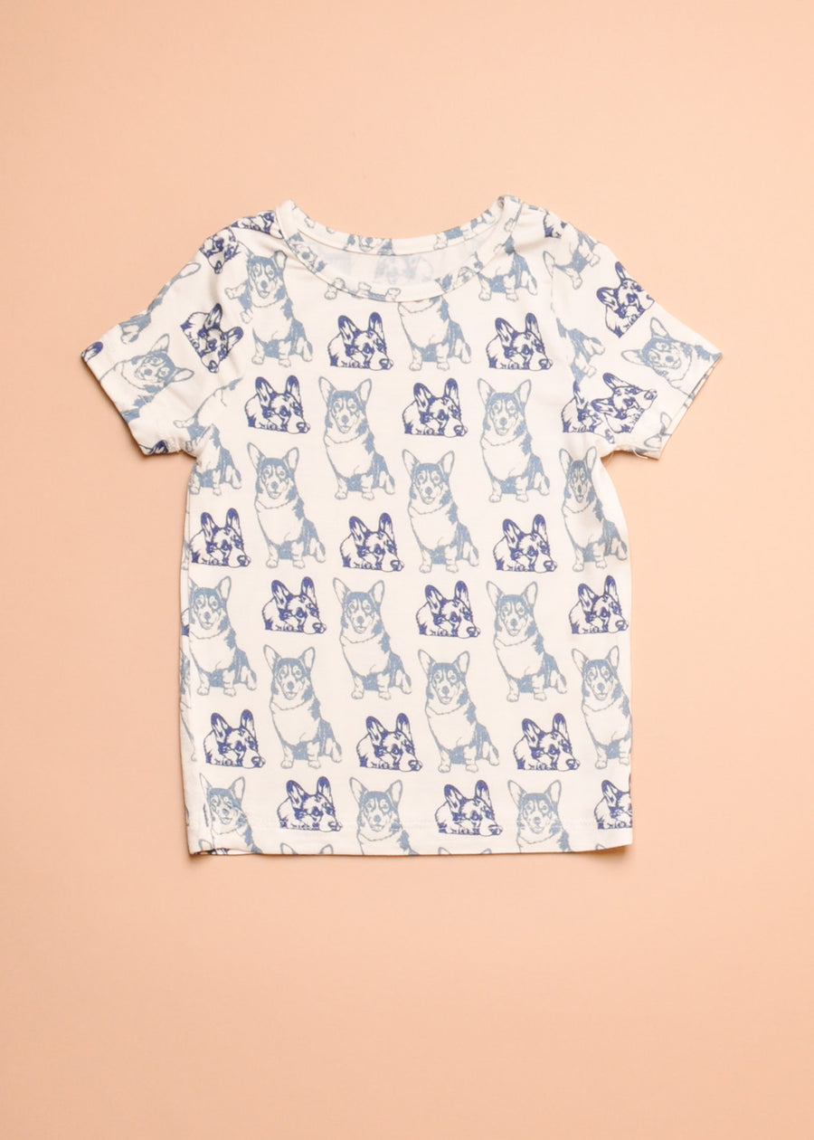 BLUE CORGIS BAMBOO PJ SET