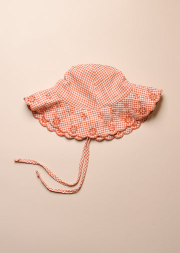 GINGHAM FLOPPY SUN HAT