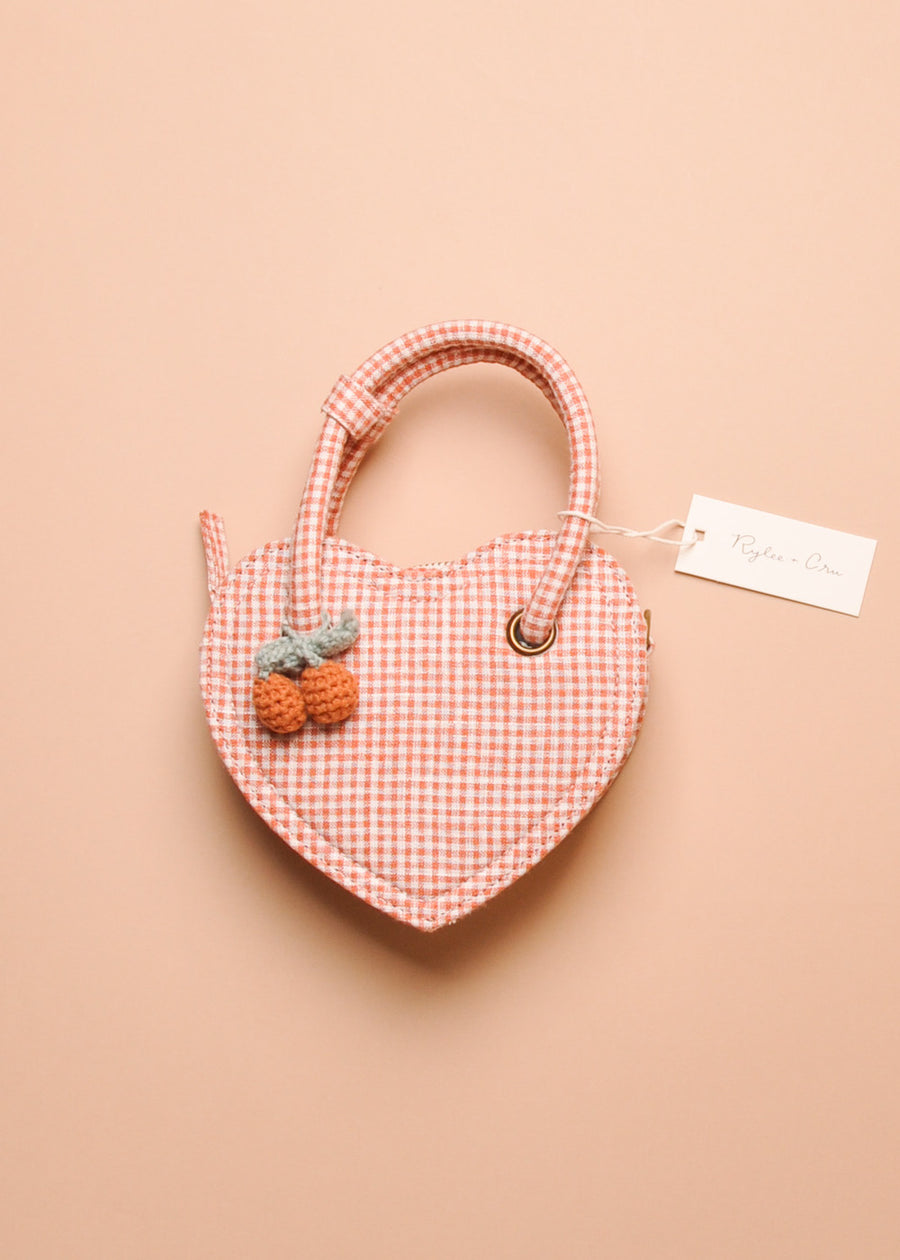 GINGHAM HEART PURSE