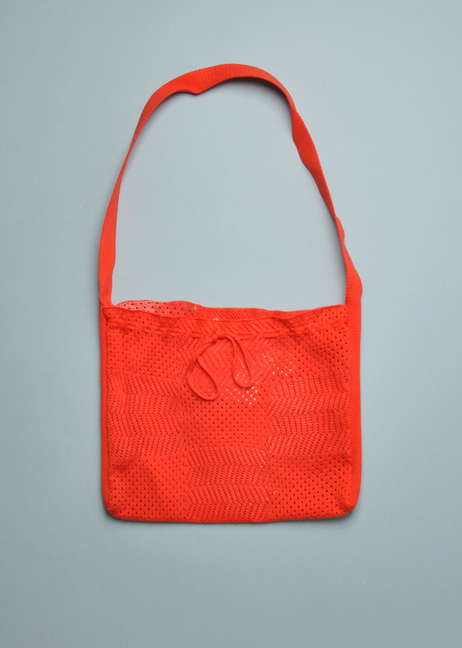 KNIT CROCHET BAG - RED