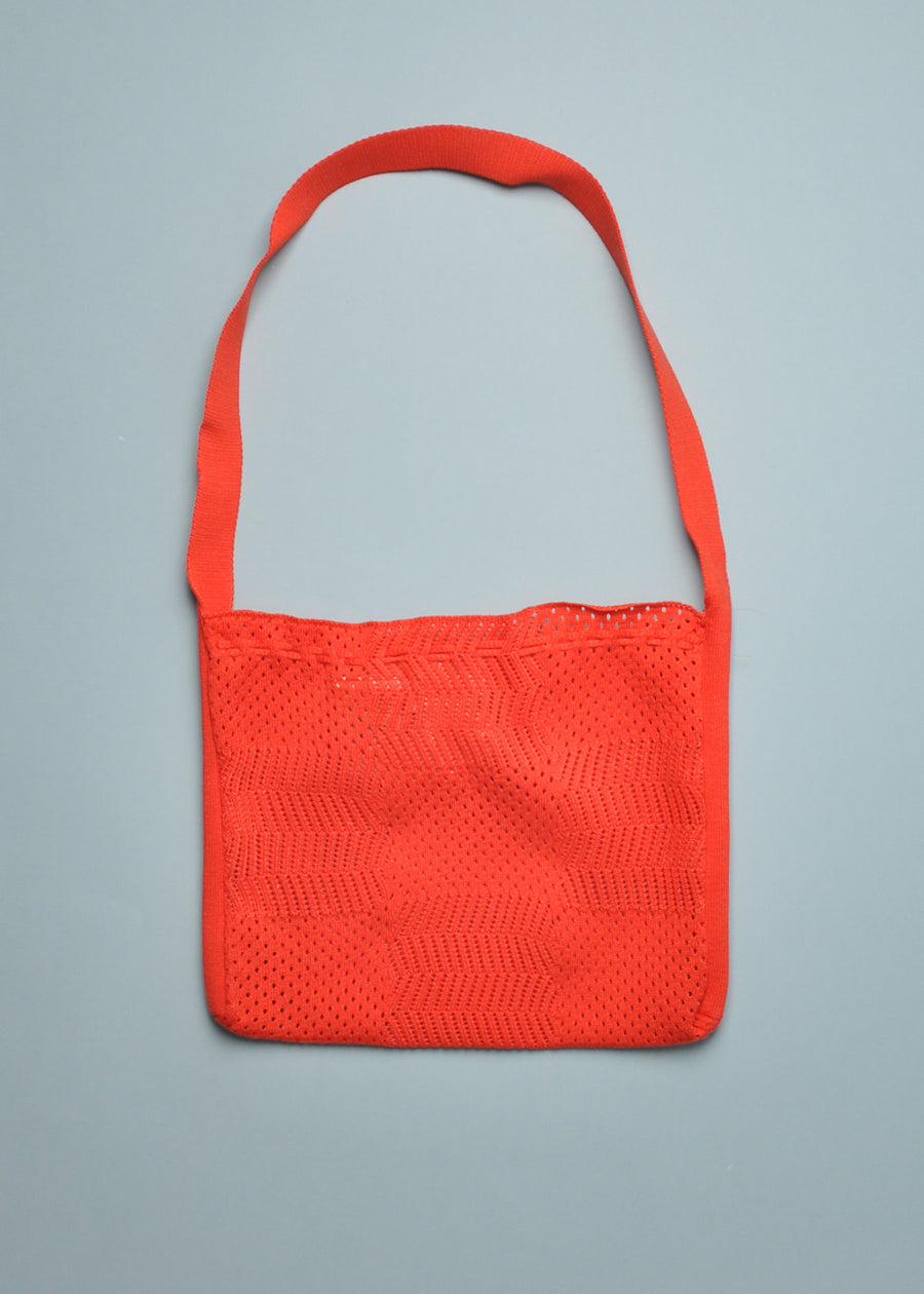 KNIT CROCHET BAG - RED