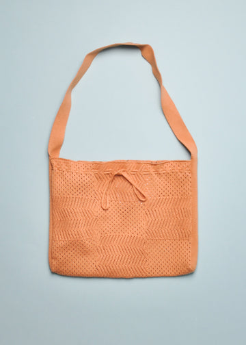 KNIT CROCHET BAG - CAMEL