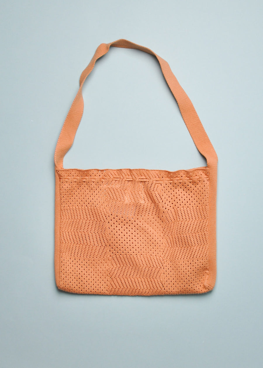 KNIT CROCHET BAG - CAMEL