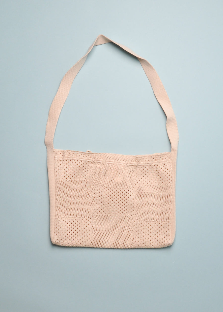 KNIT CROCHET BAG - CREAM