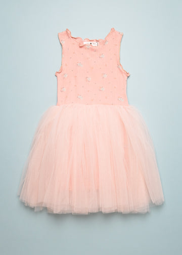 VINTAGE FLOWER TUTU DRESS - PINK