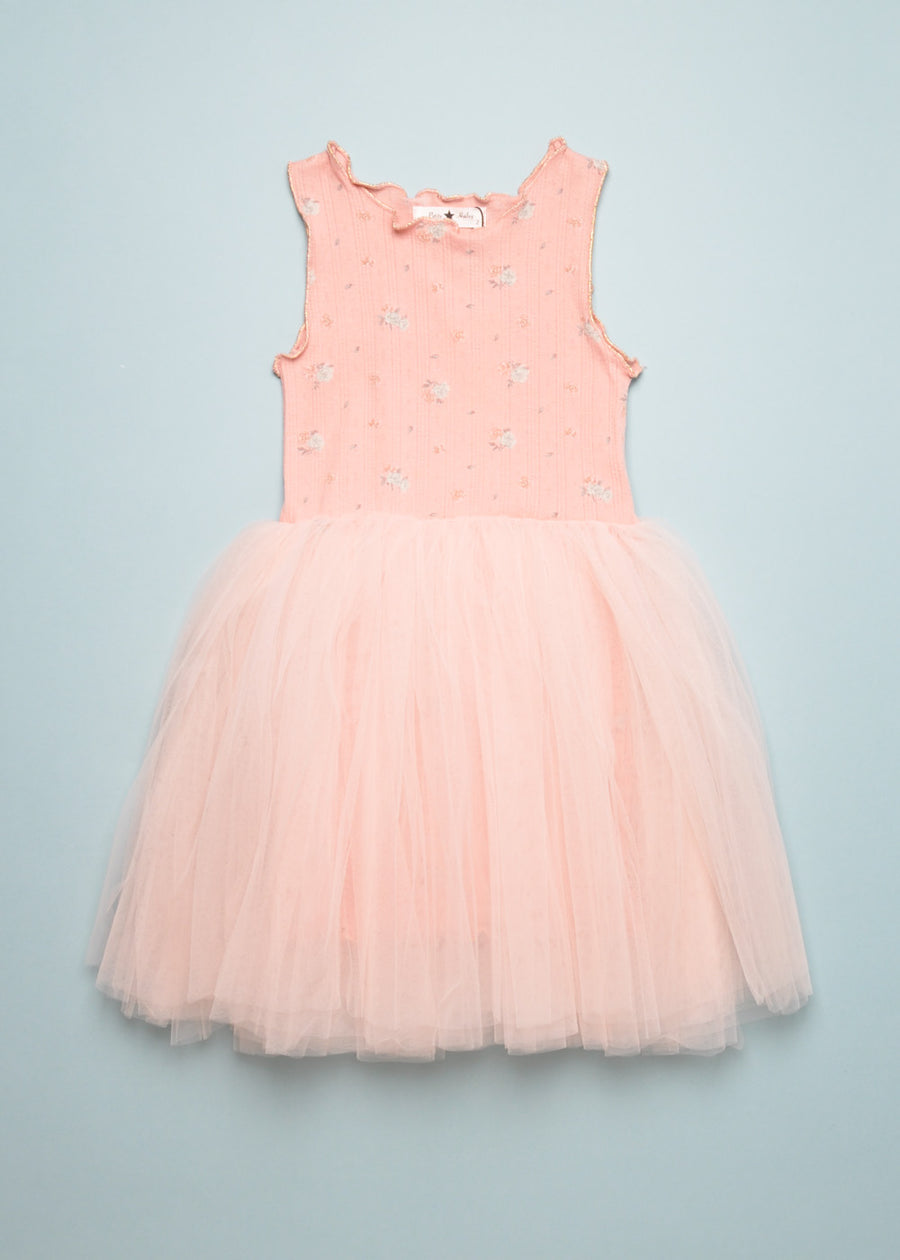 VINTAGE FLOWER TUTU DRESS - PINK