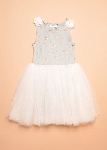 VINTAGE FLOWER TUTU DRESS - MINT