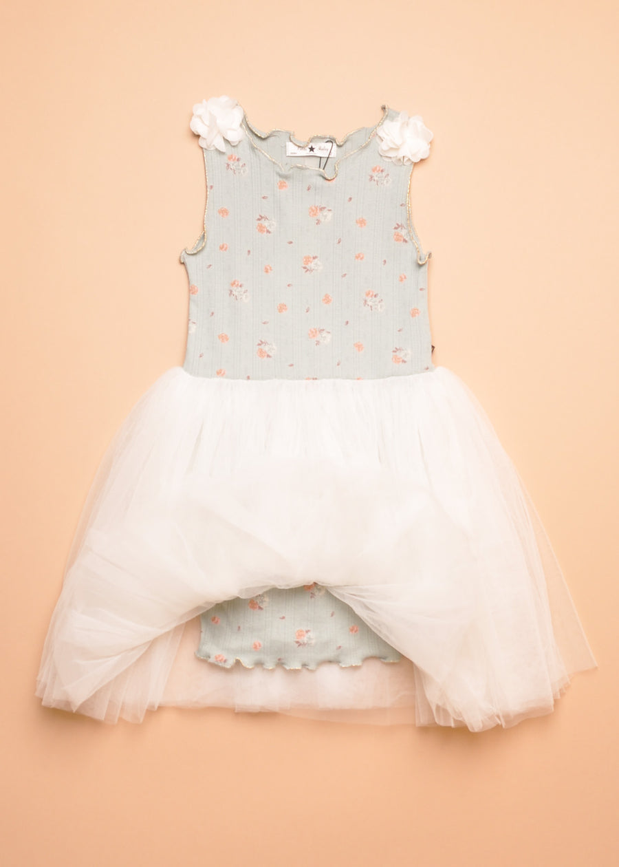 VINTAGE FLOWER TUTU DRESS - MINT