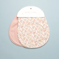 BURP CLOTH - 2 PACK - IVORY/BUBBLEGUM