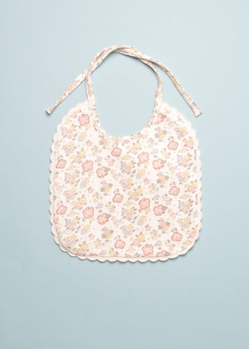 WOVEN TIE BIB - IVORY BLOOM