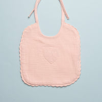 WOVEN TIE BIB - BUBBLEGUM