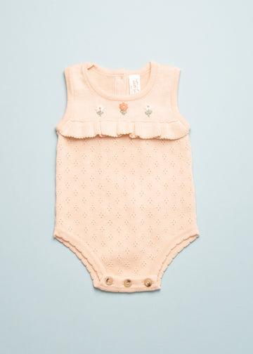 RUFFLE KNITTED ONESIE