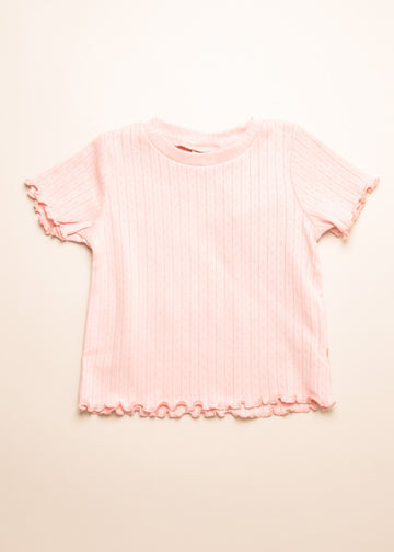 IRENE POINTELLE TEE - ROSE