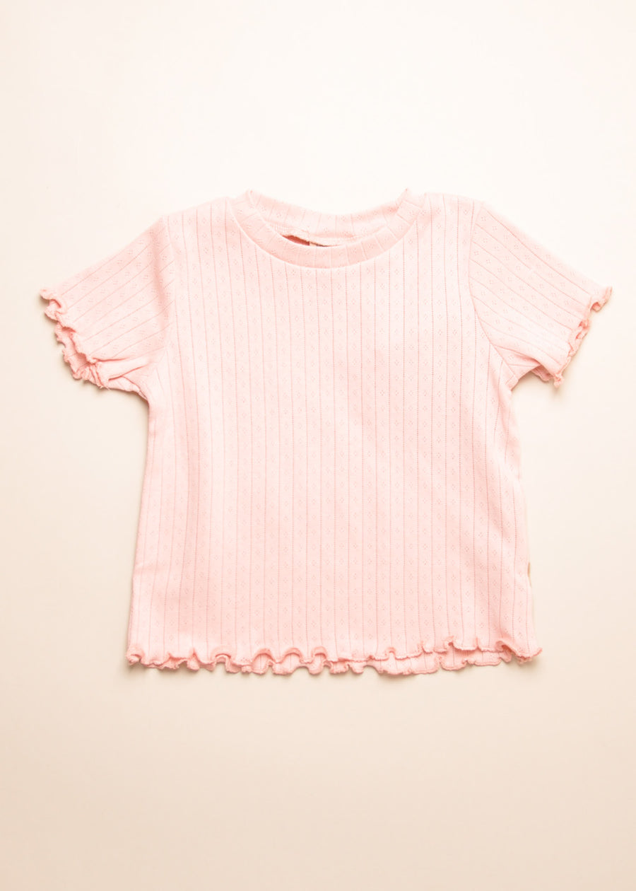 IRENE POINTELLE TEE - ROSE