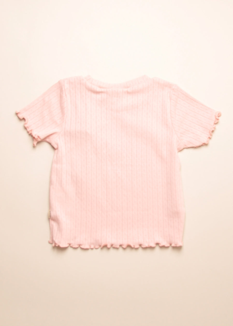 IRENE POINTELLE TEE - ROSE