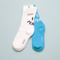 NORMAN SOCKS - 2 PACK - WHITE/BLUE