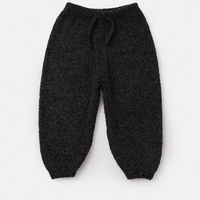 FUZZY BOXY LOUNGE PANTS - BLACK MELANGE