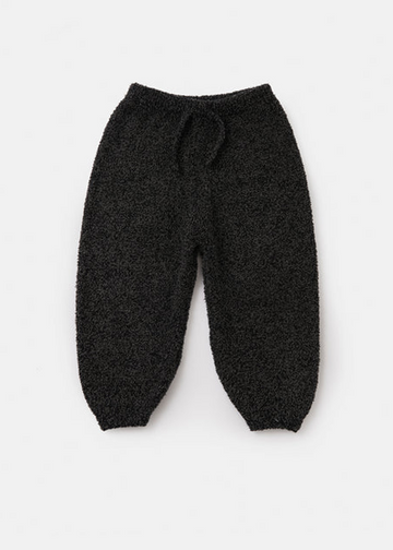 FUZZY BOXY LOUNGE PANTS - BLACK MELANGE