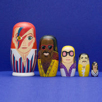 70'S MEN OF POP WOODEN NESTING DOLL SET