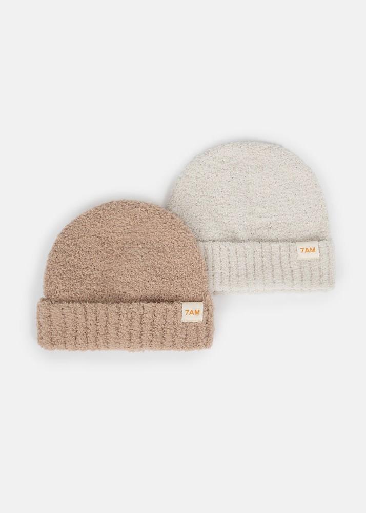 FUZZY BEANIE - SET OF 2