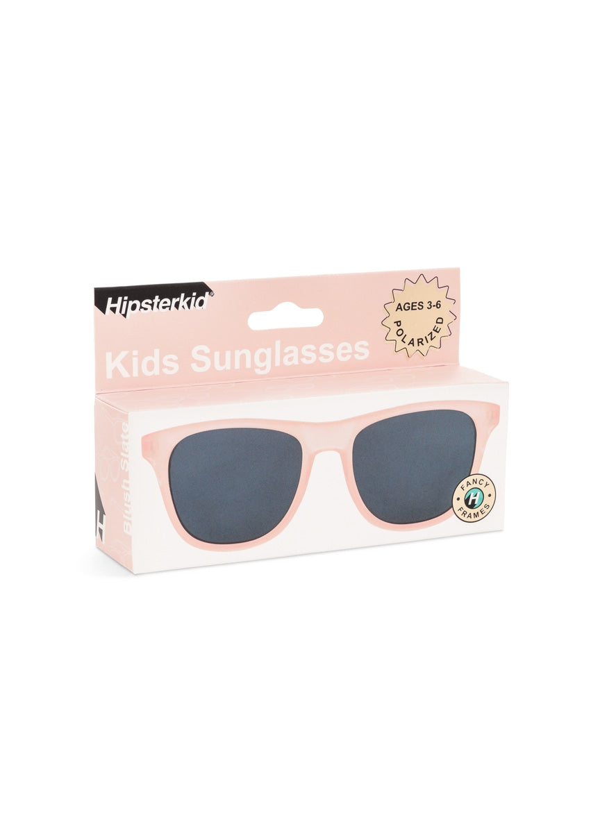 POLARIZED WAYFARER SUNGLASSES - BLUSH SLATE