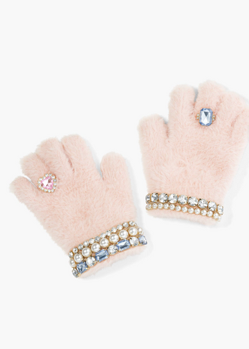 COTTON CANDY JEWELED GLOVES