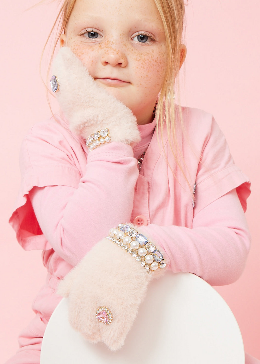 COTTON CANDY JEWELED GLOVES