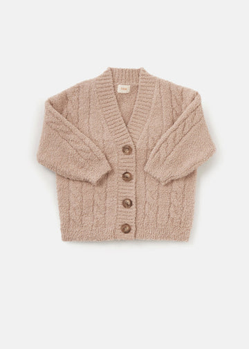 FUZZY V-NECK CARDIGAN