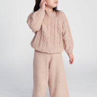 FUZZY WIDE PANTS - PECAN