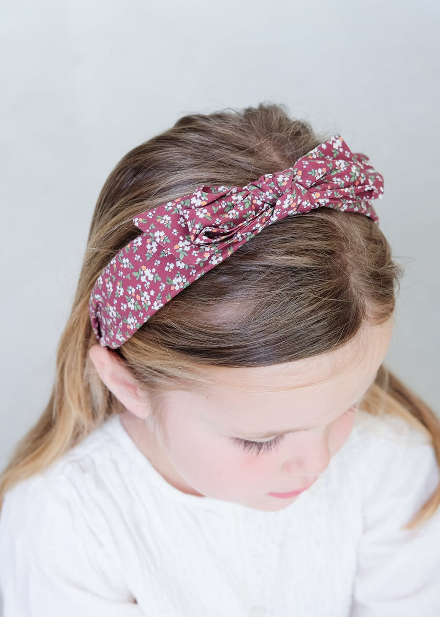 EDIE BOW ALICE HEADBAND - BURGUNDY