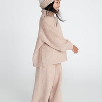 FUZZY WIDE PANTS - PECAN