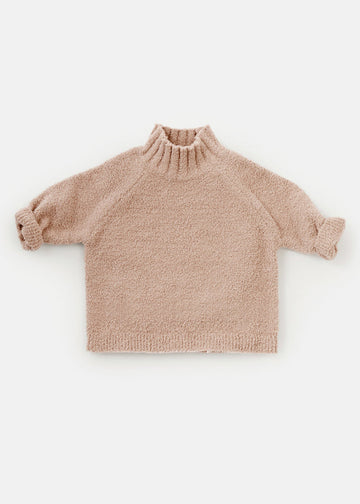 FUZZY TURTLENECK SWEATER - PECAN