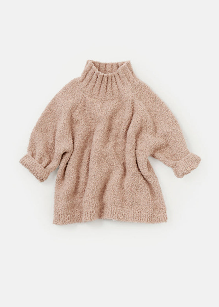 FUZZY TURTLENECK SWEATER - PECAN