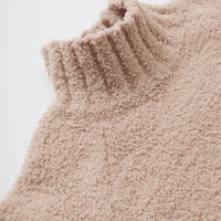 FUZZY TURTLENECK SWEATER - PECAN