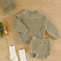 CHUNKY KNIT SWEATER - OLIVE