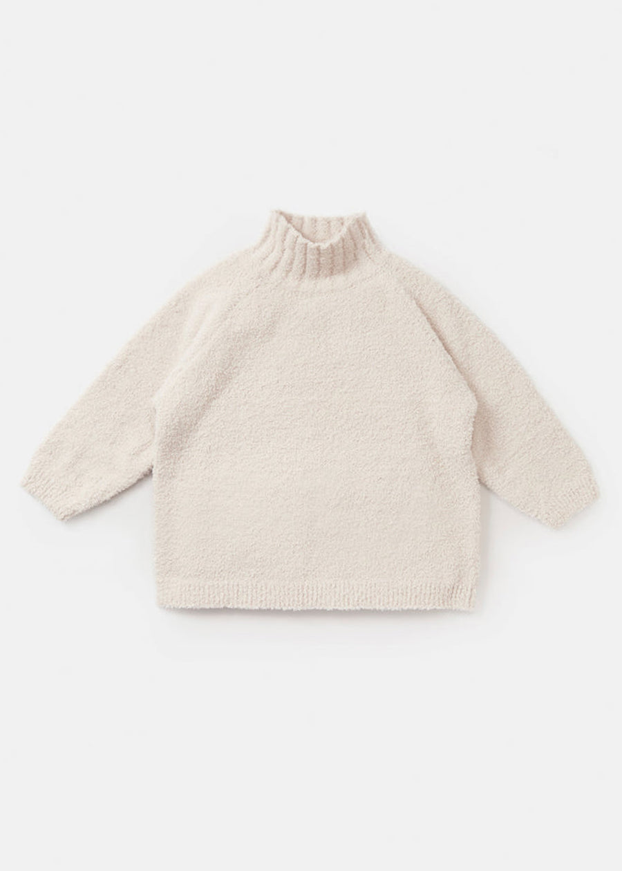 FUZZY TURTLENECK SWEATER - ECRU