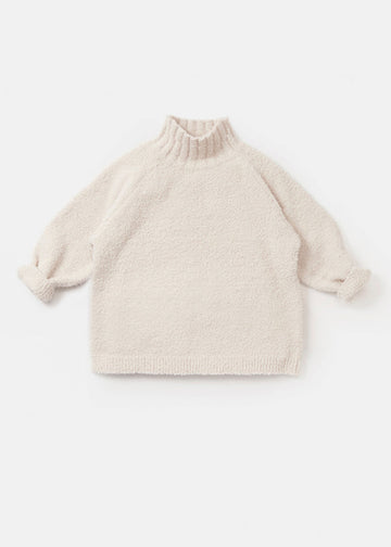 FUZZY TURTLENECK SWEATER - ECRU