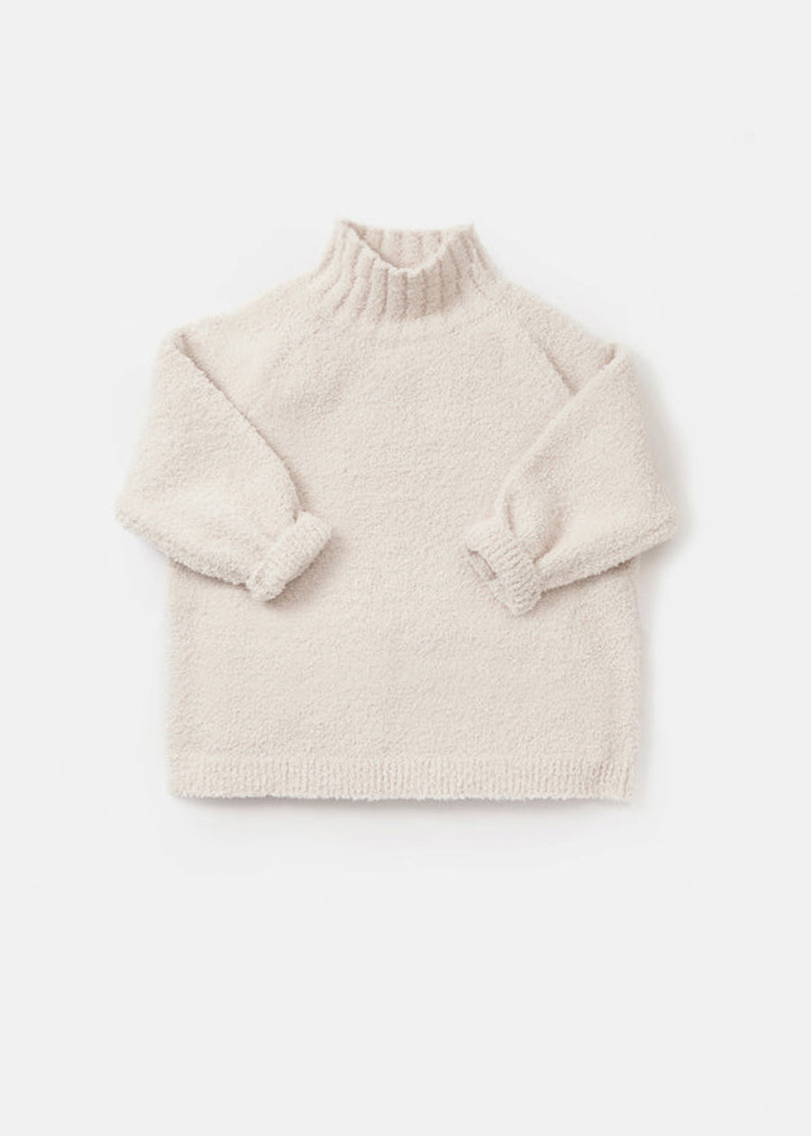 FUZZY TURTLENECK SWEATER - ECRU