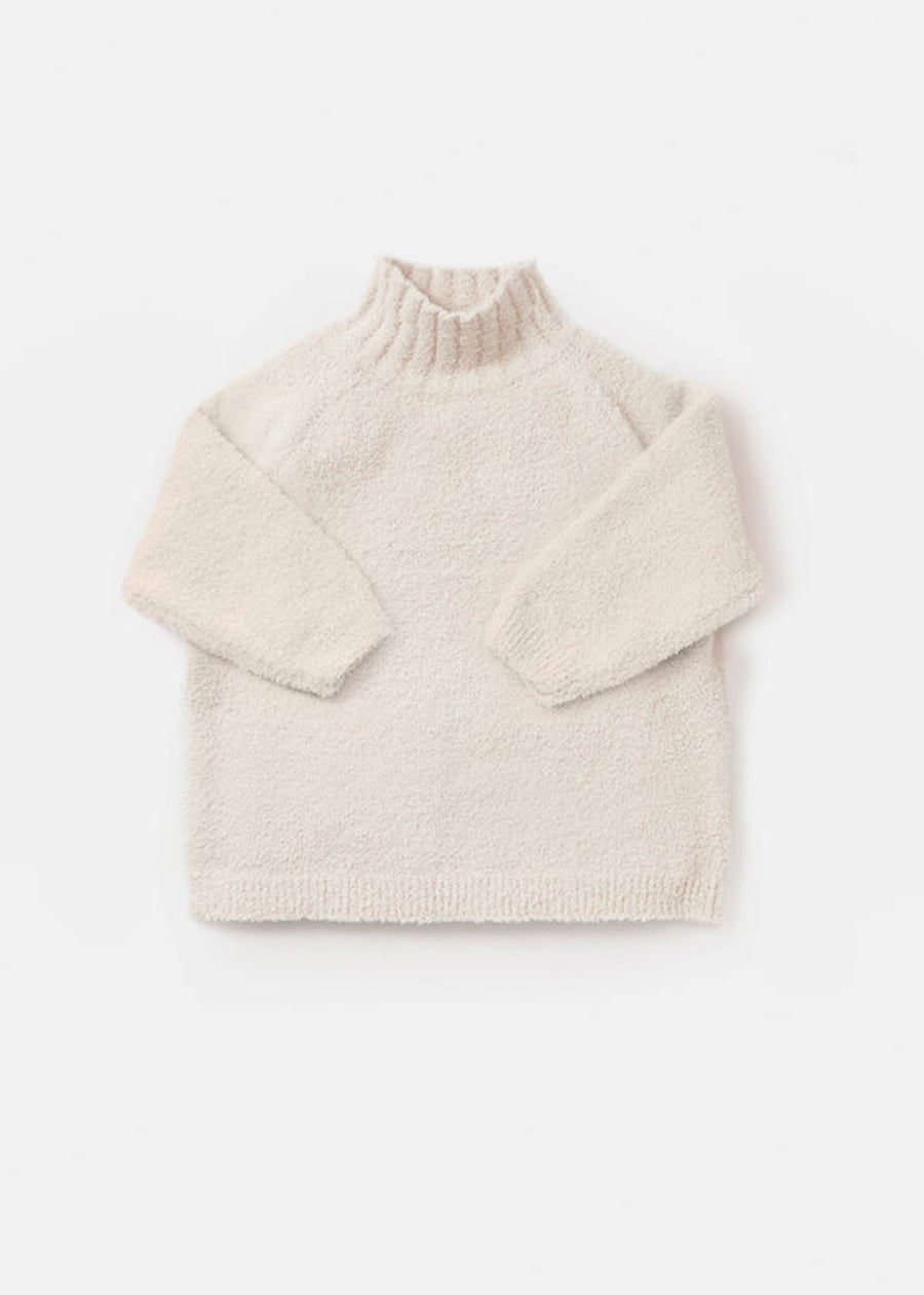 FUZZY TURTLENECK SWEATER - ECRU