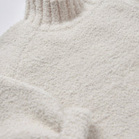 FUZZY TURTLENECK SWEATER - ECRU