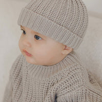 CHUNKY KNIT BEANIE - FOG