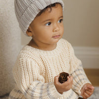 CHUNKY KNIT BEANIE - FOG