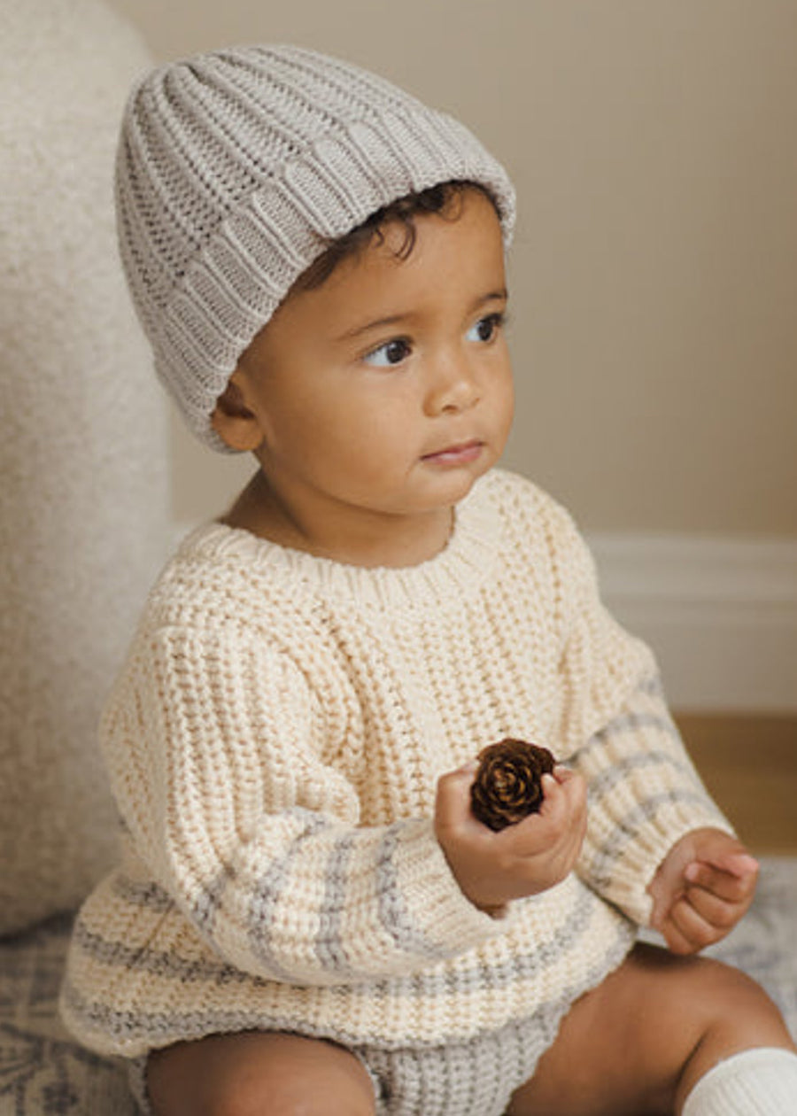 CHUNKY KNIT BEANIE - FOG