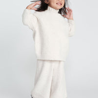 FUZZY TURTLENECK SWEATER - ECRU