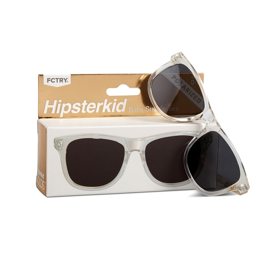 POLARIZED WAYFARER SUNGLASSES - CLEAR